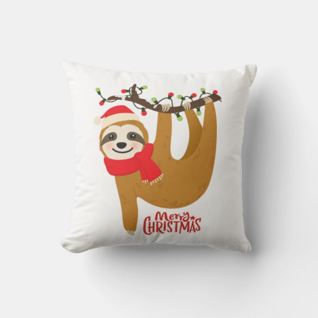 Coussin Joyeux Noël Sloth (Recto)