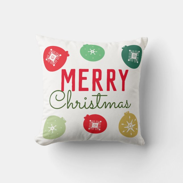 Coussin Joyeux Noël Snowflakes Orament (Recto)