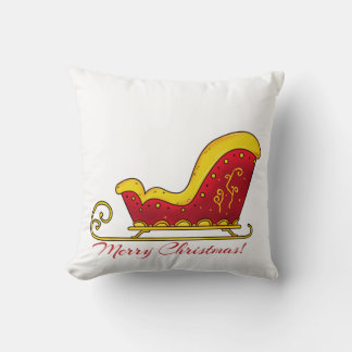 Coussin Joyeux Noël traîneau du Père Noël