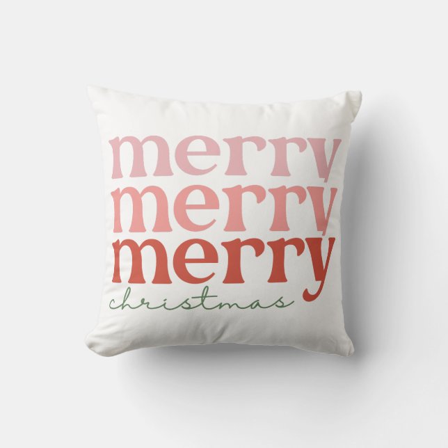 Coussin Joyeux Noël Vacances Super Rétro (Recto)