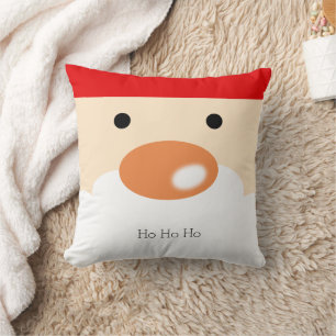 Coussin Joyeux Noël Visage de Père Noël Minimaliste Mignon