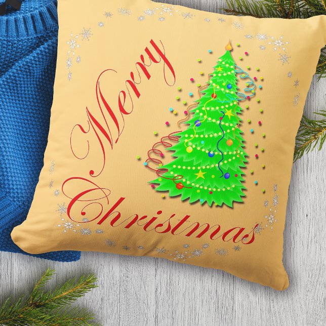 Coussin Joyeux Noël Whimsical Arbre de Noël (Créateur téléchargé)
