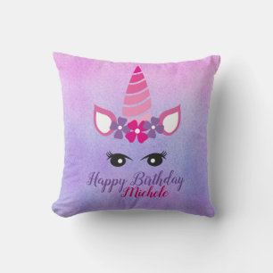 Coussin Joyeux Oreille Personnalisée Unicorn Throw