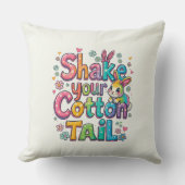 Coussin Joyeux Pâques de Pâques, secouez votre queue de co (Recto)