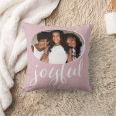 Coussin Joyeux Pastel Pink Script de Noël (Couverture)
