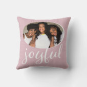 Coussin Joyeux Pastel Pink Script de Noël (Verso)