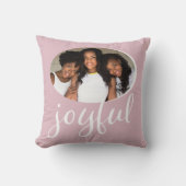 Coussin Joyeux Pastel Pink Script de Noël (Recto)