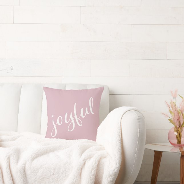 Coussin Joyeux Pastel Pink Script Noël (Canapé)