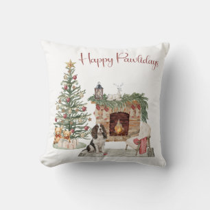 Coussin Joyeux Pawlidays Chien Design - Springer Spaniel