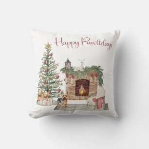 Coussin Joyeux Pawlidays Chien Design - Yorkie