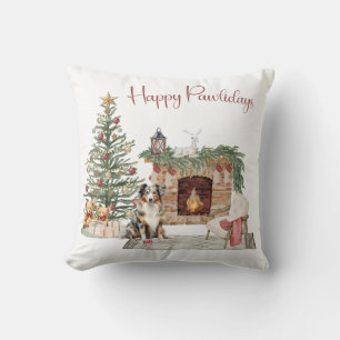 Coussin Joyeux Pawlidays Design de Chien - Berger Australi