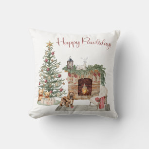 Coussin Joyeux Pawlidays Design de Chien - Cocker Spaniel