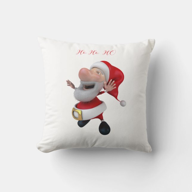 Coussin Joyeux Père Noël Ho Ho  (Recto)