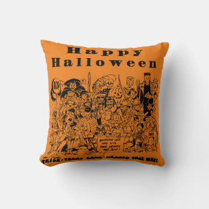 Coussin Joyeux personnages d'Halloween