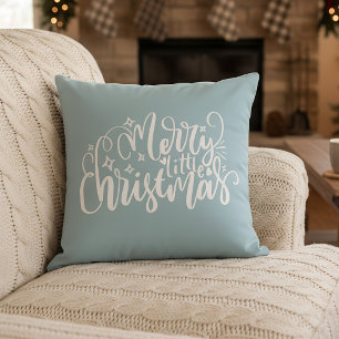 Coussin Joyeux petit Noël bleu clair