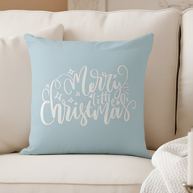 Coussin Joyeux petit Noël en bleu clair Jeu d'oreiller (merry christmas pillow)