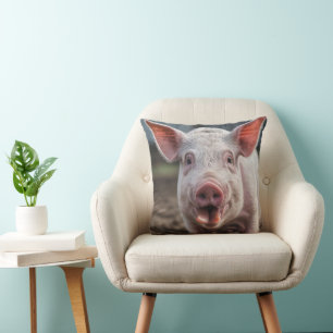 Coussin Joyeux Poke de langue de porc blanc,
