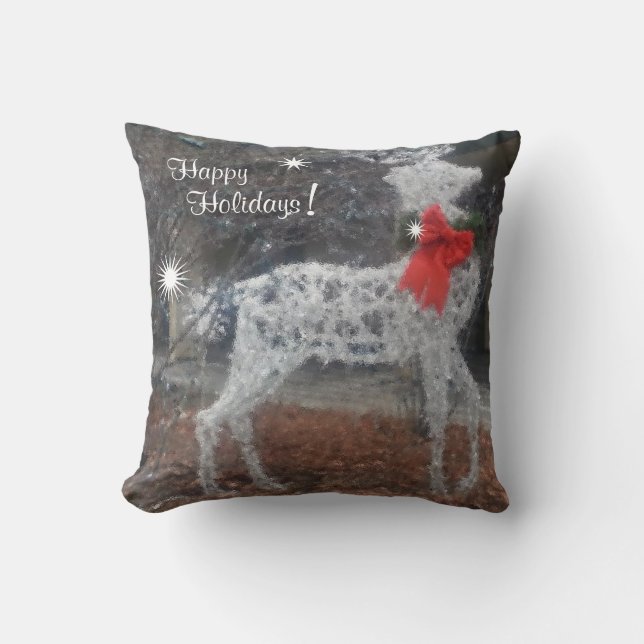 Coussin Joyeux Reindeer de vacances (Recto)