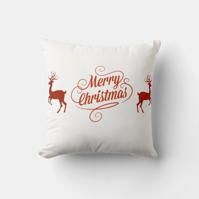 Coussin Joyeux rennes de Noël (Recto)
