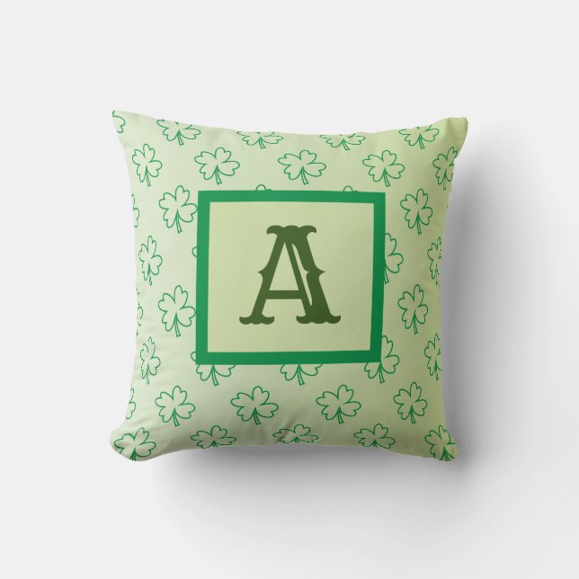 Coussin Joyeux shamrock de trèfle St Patrick (Recto)