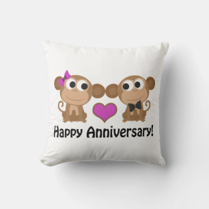 Coussin Joyeux singes d'anniversaire