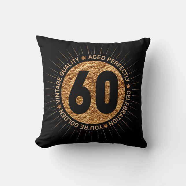 Coussin JOYEUX soixantième ANNIVERSAIRE (Recto)