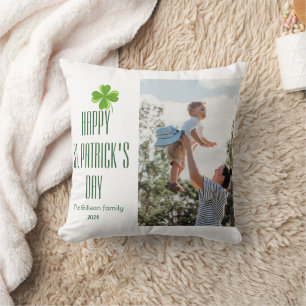 Coussin Joyeux St. patrick jour photo de famille Shamrock