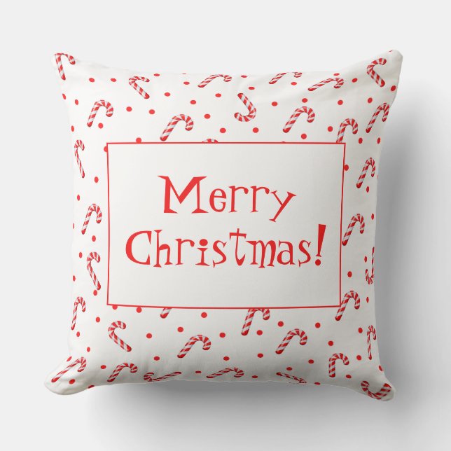 Coussin Joyeux Sucres de canne de Noël Jouer l'oreiller (Recto)