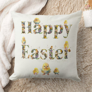 Coussin Joyeux texte décoratif de Pâques Chics bébé