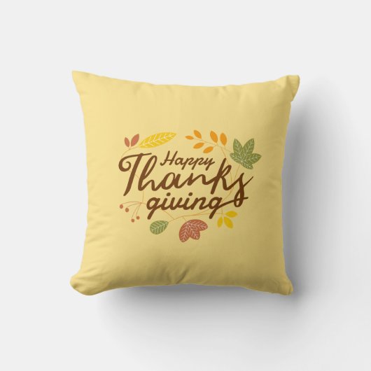 Coussin Joyeux Thanksgiving Décoration de maison de feuill (Recto)
