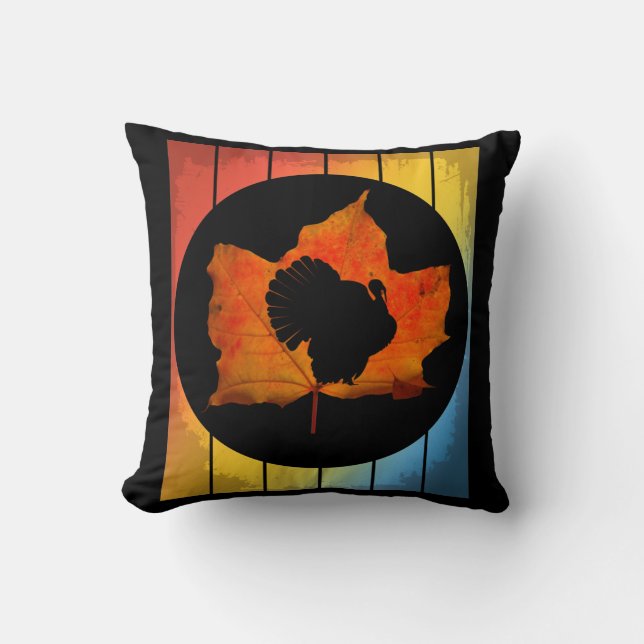 Coussin Joyeux Thanksgiving dinde (Recto)