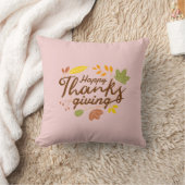 Coussin Joyeux Thanksgiving Moderne Décoration de feuille (Couverture)