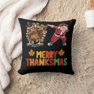 Coussin Joyeux Thanksmas Thanksgiving automne Noël saison