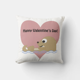 Coussin Joyeux Valentines Day Otter