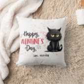Coussin Joyeux Valentines Jour Drôle Chat Noir (Couverture)