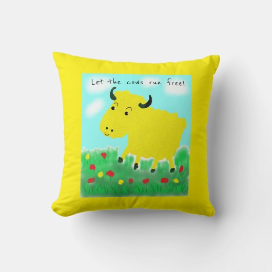 Coussin Joyeux Végan de vache (Recto)