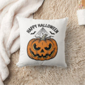 Coussin Joyeux visage de citrouille d'Halloween Création d (Couverture)