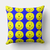 Coussin Joyeux Visages souriants Emoji, Enfants Art, Couss (Verso)