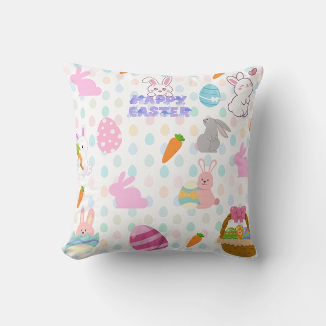 Coussin Joyeux voeux de Pâques (Recto)