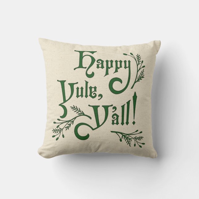 Coussin Joyeux Yule Yall Southern Christmas Winter Solstic (Recto)