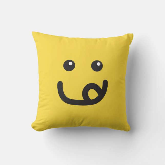 Coussin Joyeux Yummy Face_banana jaune (Recto)