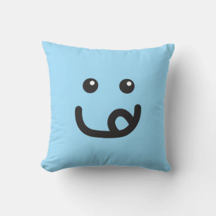 Coussin Joyeux Yummy visage_bébé bleu