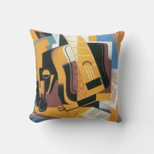Coussin Juan Gris - Photographie de la guitare Art abstrai