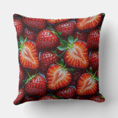 Coussin Juicy Fresh Red Strawberries Summer Fruit Pattern (Verso)