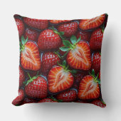 Coussin Juicy Fresh Red Strawberries Summer Fruit Pattern (Recto)
