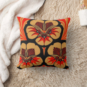 Coussin Julie de Graag Art Nouveau Vintage Gravure sur boi