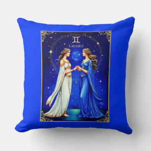 Coussin Jumeaux Gémeaux sous un ciel étoilé