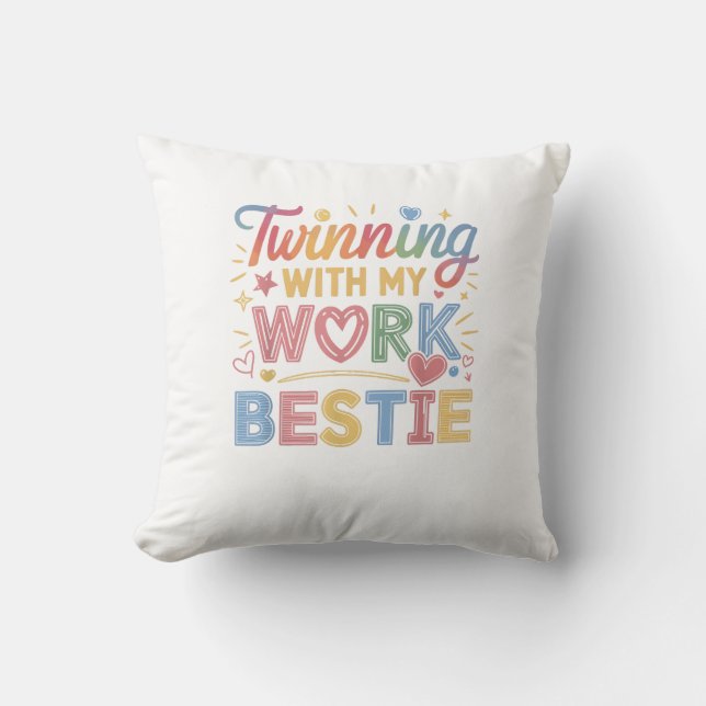 Coussin Jumelage avec mon pot de travail (Recto)