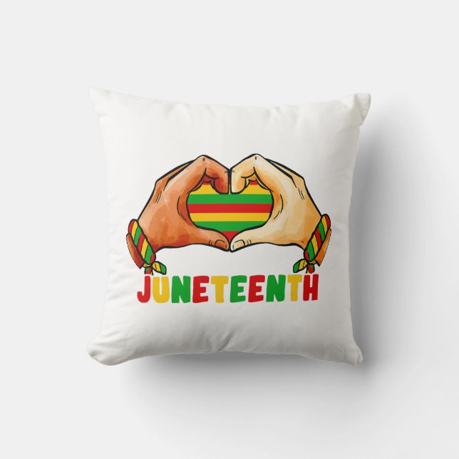 Coussin Juneteenth cœur  (Recto)