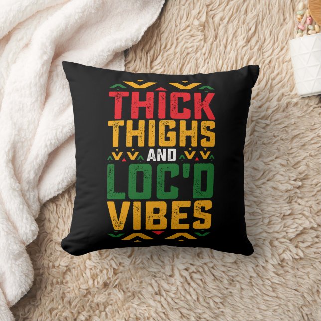 Coussin Juneteenth Épaisses Vibes Locd Afro-Américain (Couverture)